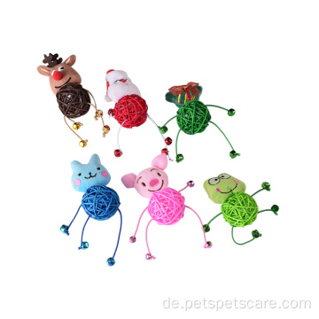 Weihnachtskatze Spielzeugtierform Rattan Pet Cat